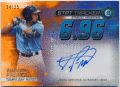 Wander Franco MLB 2019 Bowman Chrome Stat Tracker Orange Refractor Signature Auto 24/25
