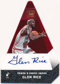 Glen Rice NBA 2012-13 Panini Preferred Crown Royale Panini's Choice Award Red Auto 21/74