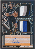 Cole Anthony NBA 2020-21 Panini Obsidian RC Rookie Orange Prizm Patch Auto 05/25