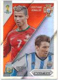 Lionel Messi / Cristiano Ronaldo Soccer 2014 Panini Prizm FIFA World Cup Brazil Matchups Silver Prizm