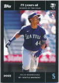 Julio Rodriguez MLB 2022 Topps 75 Years of Rookie of the Year RC #61 Rookie Card