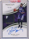 Rudy Gay NBA 2015-16 Panini Immaculate Collection Signature Patch Auto 50/60