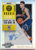 Michael Porter Jr. NBA 2018-19 Panini Contenders Optic RC Rookie Ticket Prizm Signature Auto