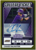Chase DeLauter MLB 2022 Panini Elite Extra Edition Contenders College Ticket Optic Auto 57/99
