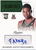 Giannis Antetokounmpo NBA 2013-14 Panini Prestige RC Rookie Prestigious Premieres Signature Auto