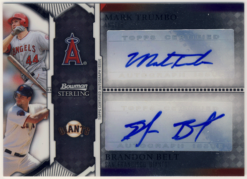 Mark Trumbo / Brandon Belt MLB 2011 Bowman Sterling Dual Signature Auto 204/299