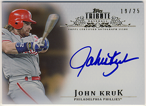 John Kruk MLB 2013 Topps Tribute Orange Refractor Signature Auto 19/25