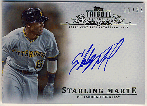Starling Marte MLB 2013 Topps Tribute Refractor Signature Auto 11/35