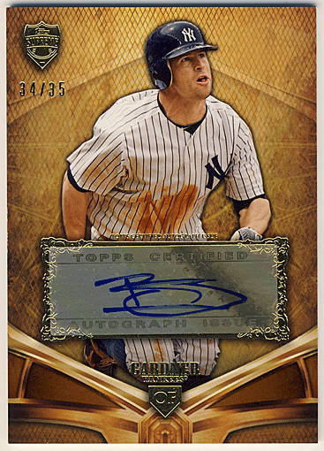 Brett Gardner MLB 2013 Topps Supreme Asia Signature Auto 34/35