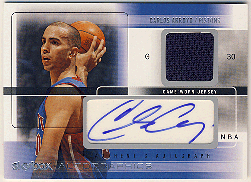 Carlos Arroyo NBA 04-05 Skybox Autographics Signature Jersey Auto