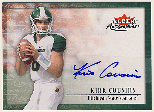 Kirk Cousins 2012 Fleer Retro 2000 Autographics Signature Auto