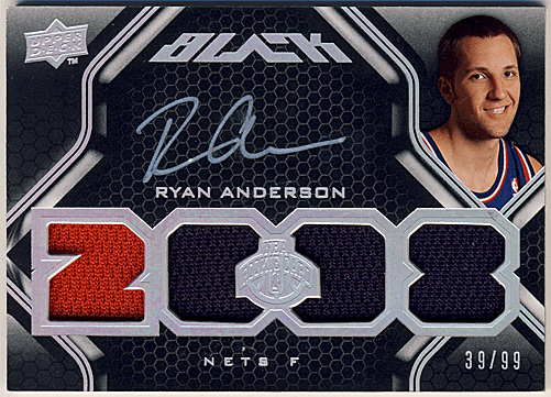 Ryan Anderson NBA 08-09 UD Black RC Signature Quad Jersey Auto 39/99