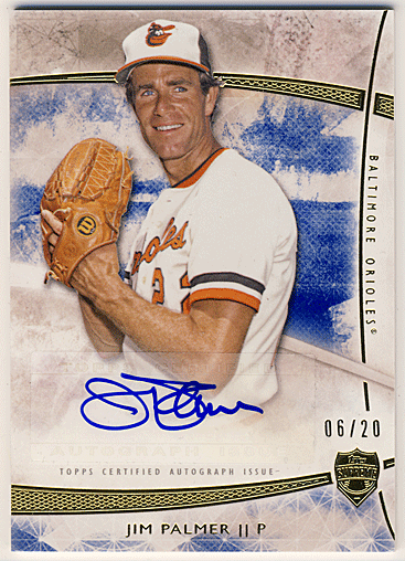 Jim Palmer MLB 2014 Topps Supreme Signature Auto 06/20