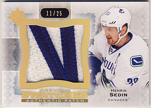 Henrik Sedin NHL 13-14 UD Ultimate Collection Premium Swatches Patch 11/25