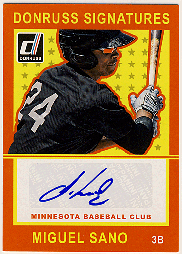 Miguel Sano 2014 Panini Donruss Signature Auto
