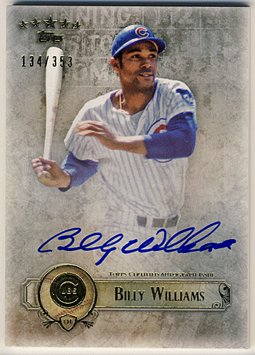 Billy Williams MLB 2013 Topps Five Star Signature Auto 134/353