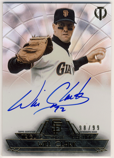 Will Clark MLB 2014 Topps Tribute to the Pastime Refractor Signature Auto 98/99