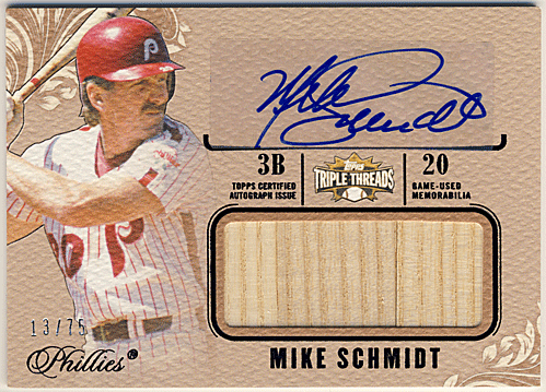 Mike Schmidt MLB 2014 Topps Triple Threads Signature Bat Auto 13/75