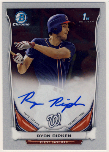 Ryan Ripken MLB 2014 Bowman Chrome Signature Auto