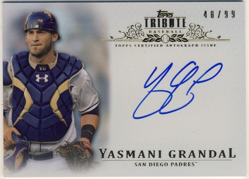 Yasmani Grandal MLB 2013 Topps Tribute Refractor Signature Auto 48/99