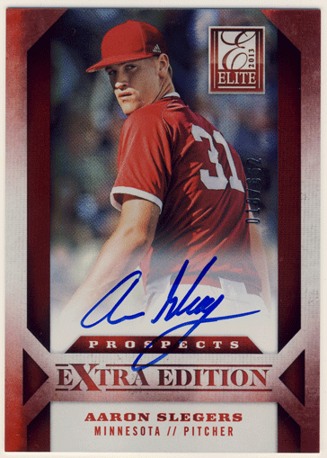 Aaron Slegers 2013 Panini Elite Extra Edition Prospects Signature Auto 018/662