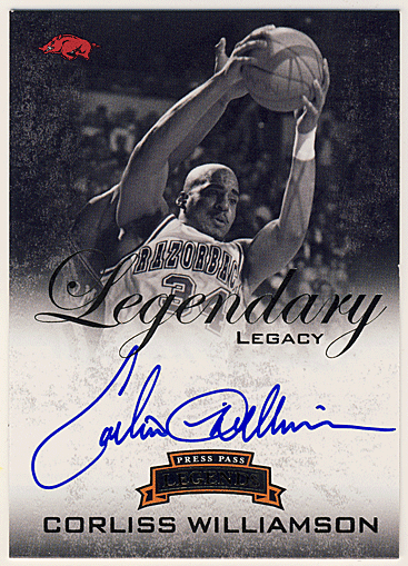 Corliss Williamson 2008 Press Pass Legends Legendary Legacy Signature Auto 128/165