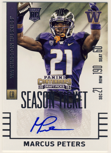 Marcus Peters NFL 2015 Panini Contenders Draft Picks RC Variation Signature Auto SSP 50 or less