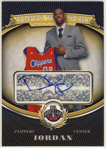 DeAndre Jordan NBA 08-09 Topps Treasury RC Gold Refractor Signature Auto 08/10