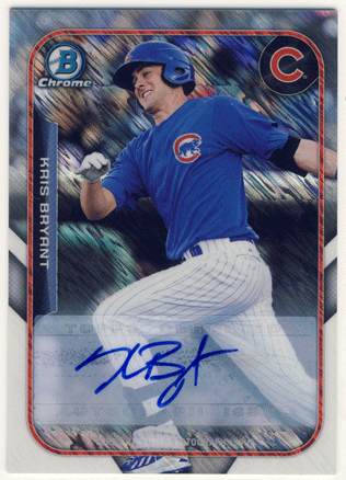 Kris Bryant MLB 2015 Bowman The Farm's Finest Refractor Signature Auto