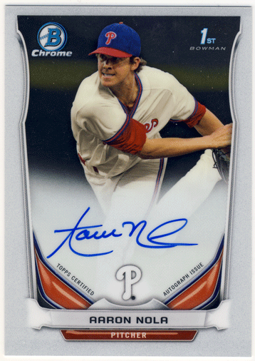 Aaron Nola MLB 2014 Bowman Chrome 1st Bowman Signature Auto
