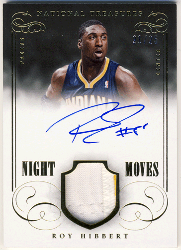 Roy Hibbert NBA 13-14 Panini National Treasures Night Moves Signature Patch Auto 21/25
