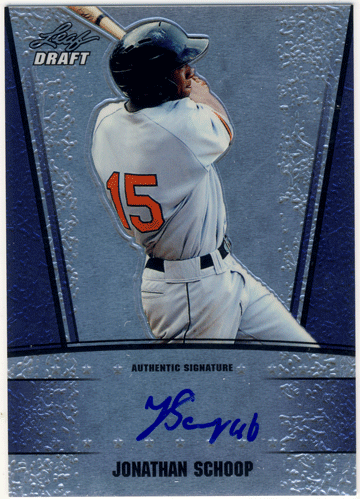 Jonathan Schoop 2011 Leaf Metal Draft Blue Refractor Signature Auto 21/25