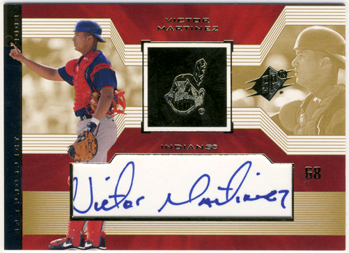 Victor Martinez MLB 2002 UD SPx Prospect RC Signature Auto