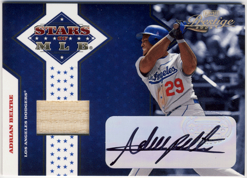 Adrian Beltre 2005 Playoff Prestige Stars of MLB Signature Bat Auto 08/50