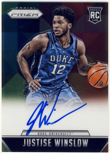 Justise Winslow NBA 15-16 Panini Prizm RC College Signature Auto