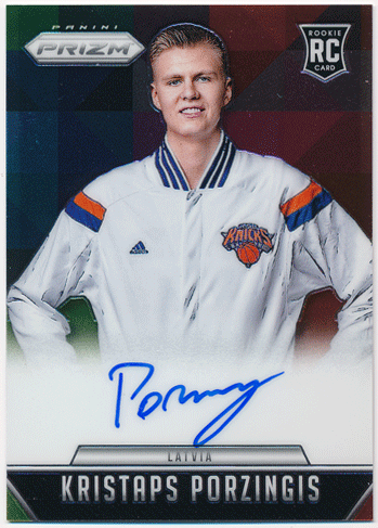 Kristaps Porzingis NBA 15-16 Panini Prizm RC Signature Auto