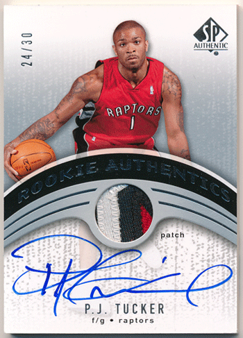 P.J. Tucker NBA 06-07 UD SP Authentic RC Signature Patch Auto 24/30