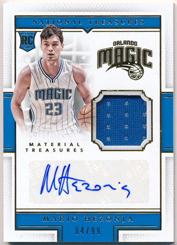 Mario Hezonja NBA 15-16 Panini National Treasures Material Treasures Signature Jersey Auto 84/99