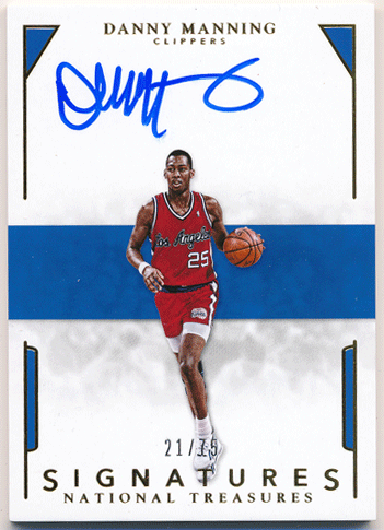Danny Manning NBA 15-16 Panini National Treasures Signature Auto 21/75