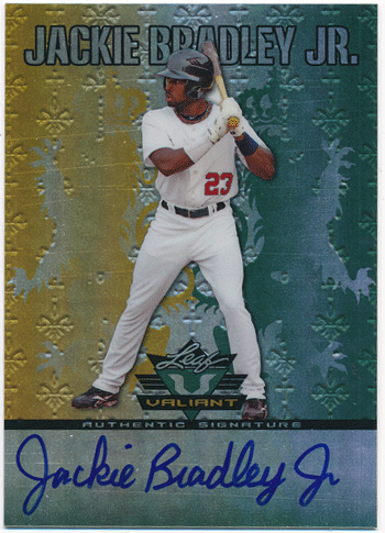 Jackie Bradley Jr. 2011 Leaf Valiant Refractor Signature Auto