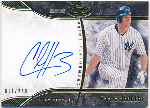 Chase Headley MLB 2016 Topps Tier One Prime Performers Signature Auto 011/249