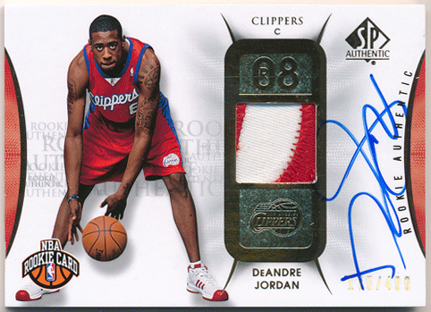 DeAndre Jordan NBA 08-09 UD SP Authentic RC Signature Patch Auto 175/499