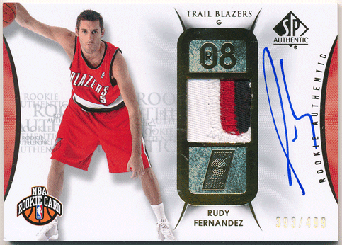 Rudy Fernandez NBA 08-09 UD SP Authentic RC Signature Patch Auto 393/499