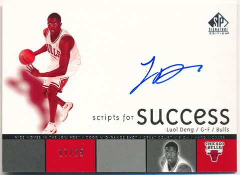 Luol Deng NBA 04-05 UD SP Signature Scripts for Success Auto 17/25