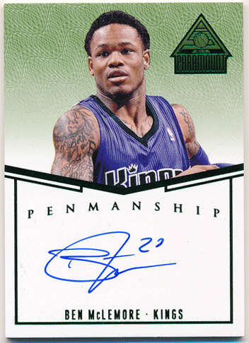 Ben McLemore NBA 14-15 Panini Paramount Penmanship Green Signature Auto 2/5