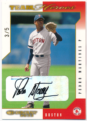 Pedro Martinez MLB 2003 Donruss Team Heroes Signature Auto 3/5