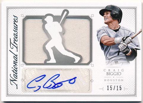 Craig Biggio 2015 Panini National Treasures Signature Jersey Auto 15/15