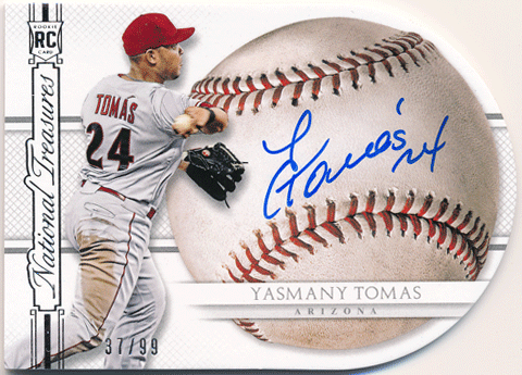 Yasmany Tomas 2015 Panini National Treasures RC Die Cut Signature Auto 37/99