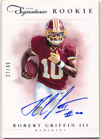 Robert Griffin III NFL 2012 Panini Prime RC Silver Signatures Auto 27/49