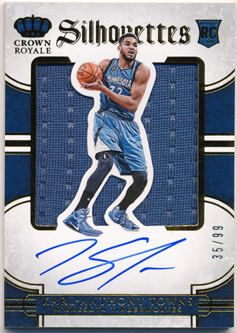 Karl-Anthony Towns NBA 15-16 Panini Preferred RC Silhouettes Signature Jersey Auto 35/99